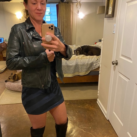 Free People black leather jacket - Picture 6 of 8